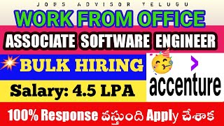 Accenture Bulk Hiring Freshers  Salary 45 LPA  Associate Software Engineer Jobs  MNC Company Job [upl. by Nireil]