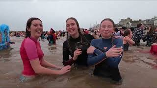 The Lyme Lunge New Years Day Charity Swim 2023 Lyme Regis Dorset [upl. by Navnod]