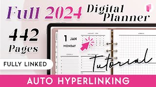 How to make a Full Digital Planner for 2024  Hyperlinked [upl. by Uehttam182]