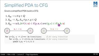 CS420 17 10 Convert PDA to CFG [upl. by Stephanie]