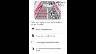 trafik sınav sorusuyayageçidiokulgeçidiöğrenci yayataşıtyoluaraçtaşıtazamihızsürücü [upl. by Leighton399]