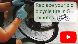 Installing a new bike tire and inner tube in 5 minutes [upl. by Wayolle]