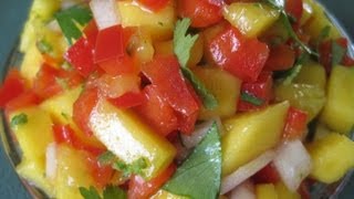 Tropical MANGO SALSA  How to make fresh TROPICAL MANGO SALSA recipe [upl. by Giliane]