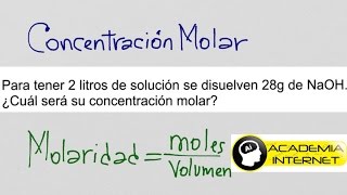 Como calcular la concentración molar de un compuesto [upl. by Trovillion]