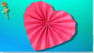 Origami facile  ❤️ Cœur en éventail 💗 [upl. by Areehs]