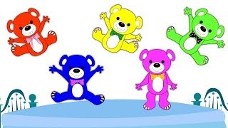 Five Little Teddy Bears Nursery Rhyme  kids songs [upl. by Ackerley]