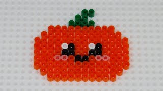 How to Make a Perler Beads Pumpkin  Halloween Beaded Crafting Idea [upl. by Saoj]