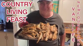 Country Living Feast Fried Caplin amp PanSeared Trout [upl. by Iruam743]