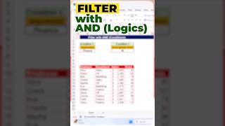 Filter Function with AND Logics 💯🎯📈📌 ExcelShorts ExcelTips FilterFunction [upl. by Adekan734]