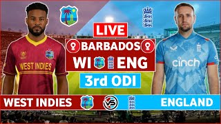 West Indies vs England 3rd ODI Live Scores  WI vs ENG 3rd ODI Live Scores amp Commentary [upl. by Eleinad975]