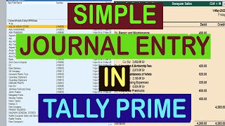 SIMPLE JOURNAL ENTRY IN TALLY PRIME [upl. by Milissa]