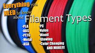 All the Different 3d printing Filaments Explained [upl. by Bradley747]