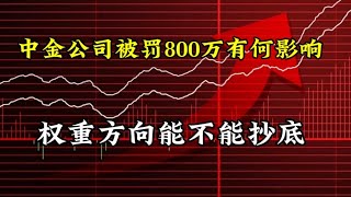 中金公司被罚800万有何影响？权重调整能不能抄底 [upl. by Fisken]