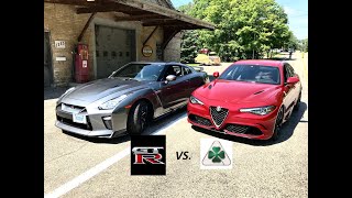 Alfa Romeo Giulia Quadrifoglio Vs Nissan GTR  Quick Comparison [upl. by Ayatal]