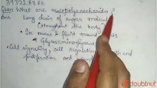 What are mucopolysaccharides  CLASS 11  BIOMOLECULES  BIOLOGY  Doubtnut [upl. by Engel243]