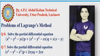 7 Problems of Lagranges MethodUNIT1MathematicsIVAKTUBAS303BAS403 [upl. by Inafets]