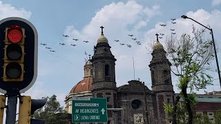 Aeronaves sobrevolando la CDMX Desfile Cívico Militar 2024 [upl. by Nelyag]