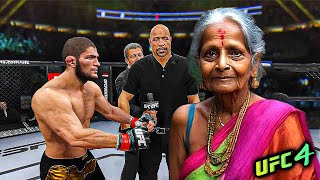 Khabib Nurmagomedov vs Indian Grandmother EA sports UFC 4 [upl. by Ardnalak646]