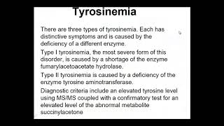 Types of tyrosinemia [upl. by Nad812]