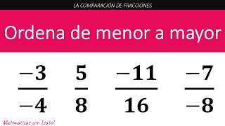 Clase 635  Ejercicio 31 Ordenar fracciones reduciéndolas a común denominadorCURSO DE FRACCIONES [upl. by Rae]