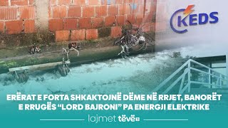 Erërat e forta shkaktojnë dëme në rrjet banorët e rrugës “Lord Bajroni” pa energji elektrike [upl. by Kerad]