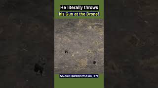 Quick Thinking Heroic Soldier Takes Down Drone with Rifle Throw [upl. by Ateekal]