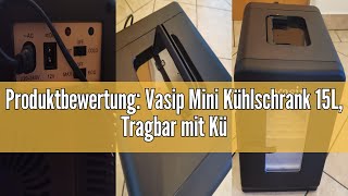 Produktbewertung Vasip Mini Kühlschrank 15L Tragbar mit Kühl und Heizfunktion Kleiner Getränkekü [upl. by Emiline]