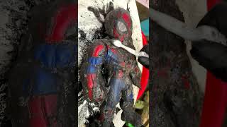 Superhero SpiderMan takes a bath after EPIC Battle cleaning satisfying [upl. by Asirrac]