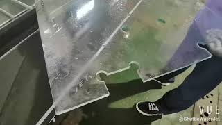 Waterjet Cutting Machine Cuts Glass as the Shower Door [upl. by Earley]