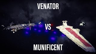 venator vs munificent space engineers BATTLE [upl. by Katrine]