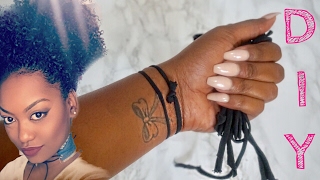 DIY Hair Ties for THICK Natural Hair  Good for BUNS Puffs and The Banding Method [upl. by Aronek]