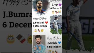 Happy Birthday 🥰🤓syres layar and jasprit Bumrah and ravinder jadejacsk mumbaiindians cricket [upl. by Goren]