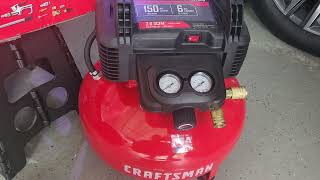 CRAFTSMAN Air Compressor 6 Gallon Pancake OilFree [upl. by Niran]