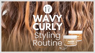 Effortless Wavy Curly Hair Routine  Define Waves with Just 2 Products [upl. by Owades]