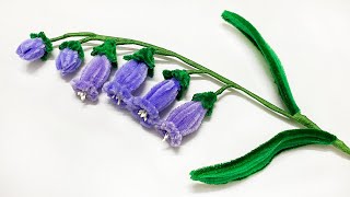 Hướng dẫn làm hoa chuông bằng kẽm nhung  How to make bluebell by pipe cleaners [upl. by Agarhs]