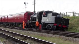 Derailment at Quorn 46521 GCR Swithland Steam Gala Sat 27 April 2013 [upl. by Monah]