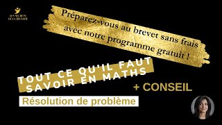 Prépare le Brevet Résolution de problème TOUT ce quil faut savoir en maths  CONSEIL [upl. by Vinni]