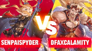 High Level GBVSR Gameplay  Anre vs Ladiva  SenpaiSpyder vs DFAxCalamity  Ranked Match [upl. by Yesllek]