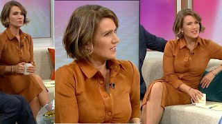 Susanna Reid LegsTights in Brown Split Skirt Dress  Good Morning Britain 1012024 [upl. by Assila]