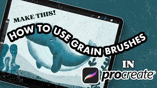 Procreate Tutorial for Beginners  Learn to use Grain Brushes in Procreate Draw a Whlale [upl. by Aimerej]