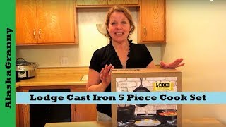 Lodge Cast Iron 5 Piece Cook Set Product Review [upl. by Arehahs]