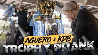 PREMIER LEAGUE TROPHY PRANK  De Bruyne amp Aguero Prank Man City Fans [upl. by Neraa234]