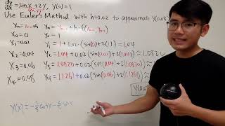 Eulers Method Example first order linear differential equation [upl. by Krik942]