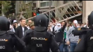 C1 Real Madrid  Legia Warsaw Cortege trouble with police and away sector [upl. by Aicined]