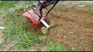 Petrol Mini Tiller Working Demo in Garden [upl. by Mehalek]