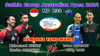 Mohammad AHSANHendra SETIAWAN INA vs Lukas DEFOLKYRicky TANG AUS  R32 Australian Open 2024 [upl. by Reamonn]