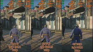 Red Dead Redemption 2 Athlon 3000g Vega 3 vs GT 740 vs GT 1030 ddr4 [upl. by Kohler]