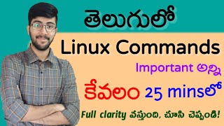 Linux commands in telugu  All important linux ubuntu commands  Vamsi Bhavani [upl. by Hanzelin620]