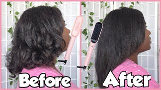 The Straightening Comb That Will Change Your Hair Game💁🏾‍♀️ Curly to Straight within Minutes ft TYMO [upl. by Aidnac]