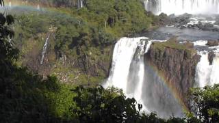 Rainbow over Iguaçu Waterfalls in Brazil [upl. by Lemrac]